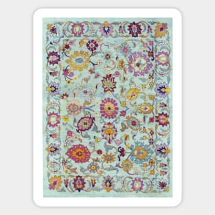 Turkish Oushak Tribal Floral Rug Pattern Sticker